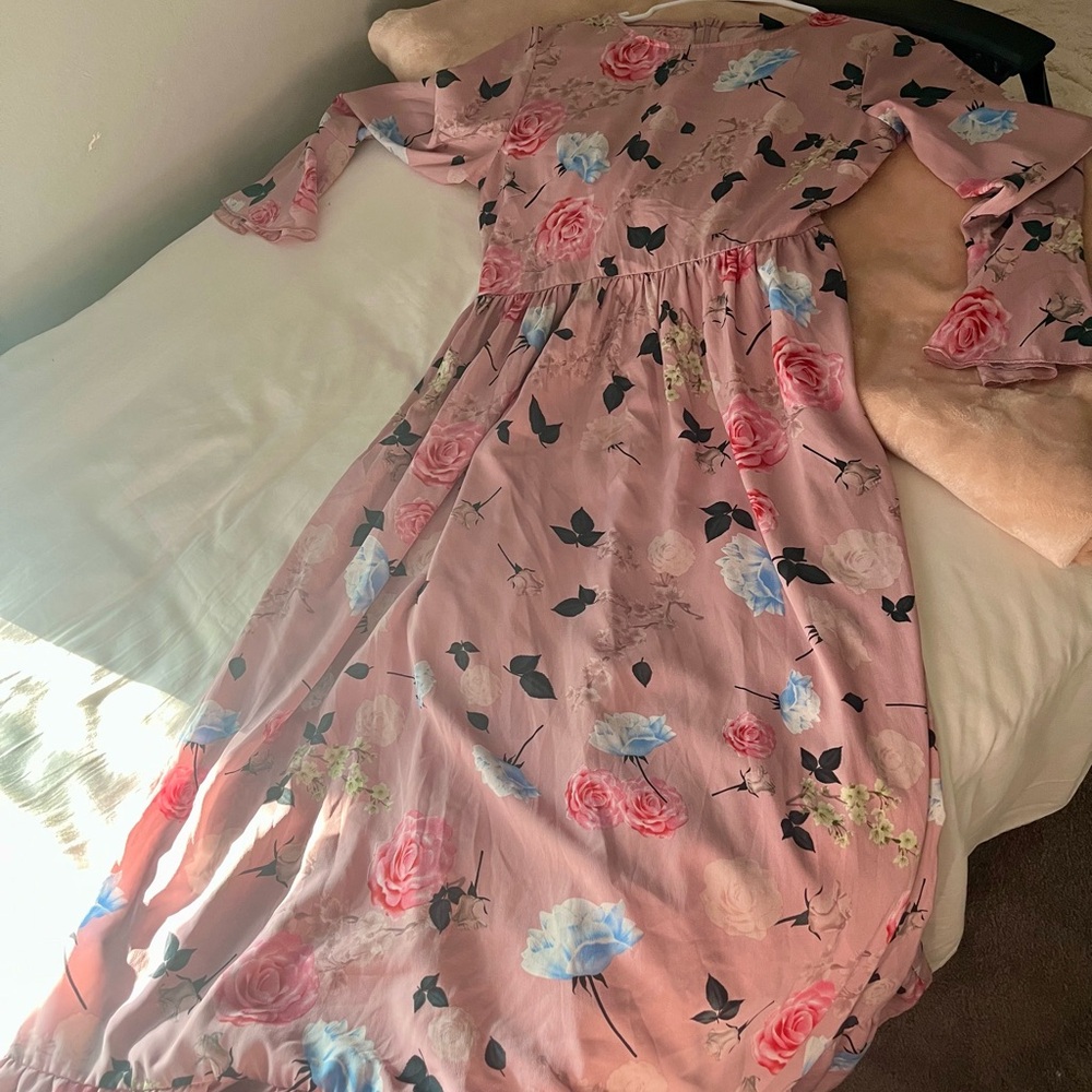 SHEIN Pink Floral Kids Dress